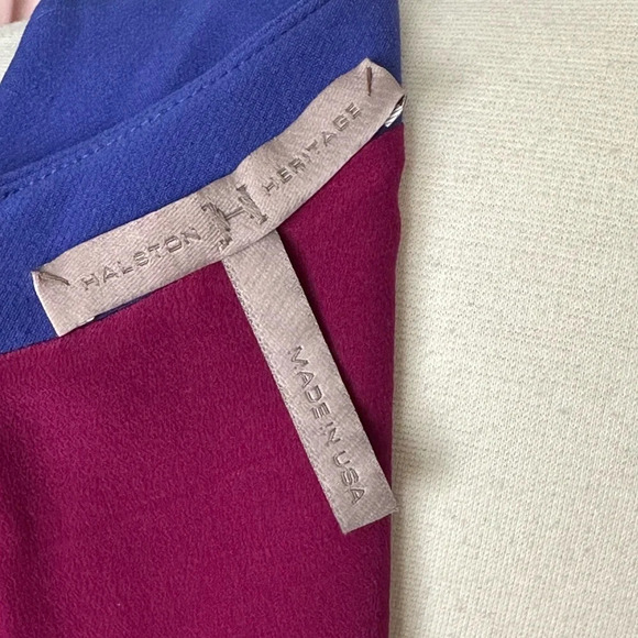 HALSTON HERITAGE Dress Ruched Ruffle Front Career Chic Office Siren Dress Size 2 - Picture 10 of 16